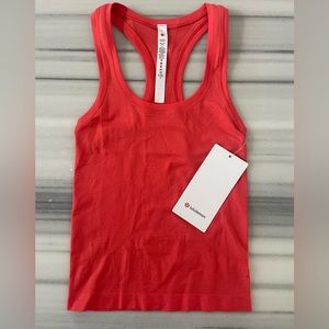 lululemon athletica Coral Red Racerback Tank Top